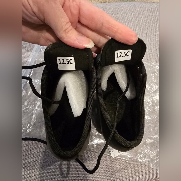 Black Kids Beginner Tap Shoes 12.5 - Picture 3 of 5